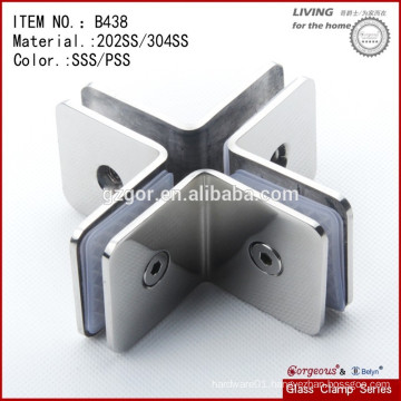 D' Shaped Glass Clamp with Flat Base for Interior Use